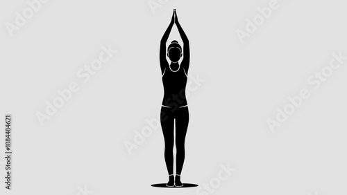 Woman Practicing Yoga Silhouette.