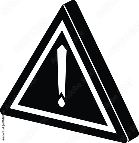 black warning triangle danger sign with exclamation symbol