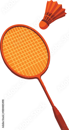 Badminton Racket and Shuttlecock illustration