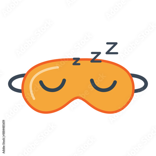 Sleep Mask: Soft orange sleep mask, with closed eyes and 'zzz' floating above it, offers a visual representation of peaceful rest and the journey to dreamland.