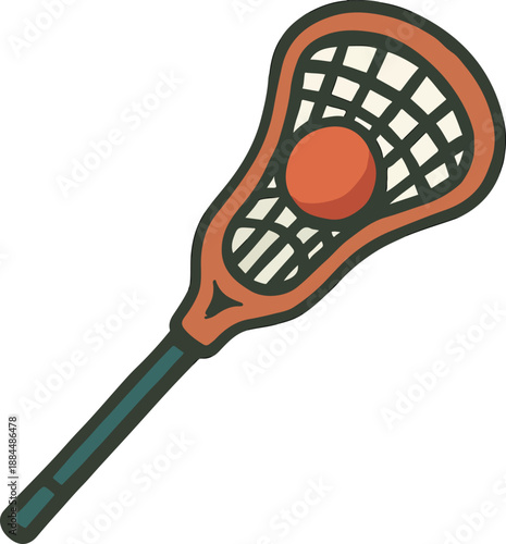 Lacrosse stick and ball on white background sport equipment