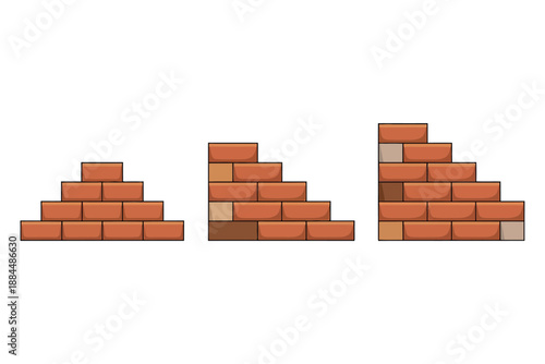 Three pyramids made of bricks