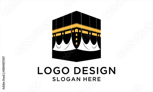 Kaaba Logo Design for Islamic Pilgrimage and Religious Identity.
