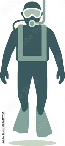 Scuba Diver Ready for Underwater Exploration illustration