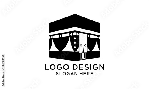 Kaaba Logo Design for Islamic Pilgrimage and Religious Services.