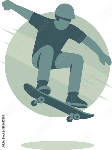 Skateboarder Performing a Jump Trick illustration vector