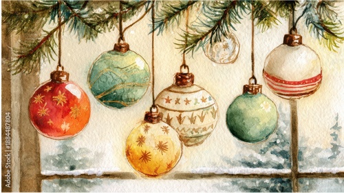 Handmade Watercolor Christmas Bulbs: Festive Ornaments with Soft Glow