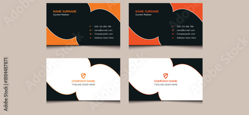 Simple clean commercial agency horizontal minimal creative luxury modern elegant editable corporate company real estate construction home property name visiting business card template design.