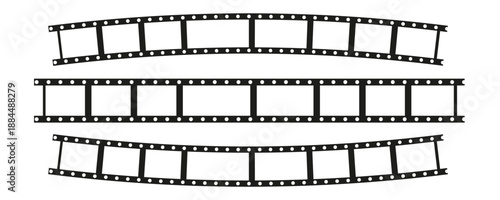Film rolls on white, their eps 10 reflections following their curves, can be put on any background