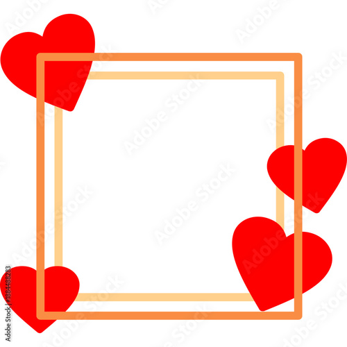 Square frame with heart accents