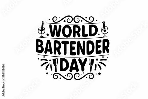 WORLD BARTENDER DAY vector illustration isolated on white background
