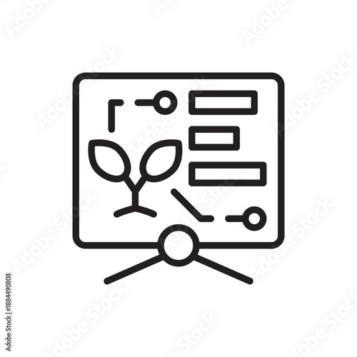 Ag-tech dashboard icon. Digital farm management and data analytics, representing real-time crop monitoring, precision agriculture interfaces, smart sensor integration, and high-tech harvest planning.