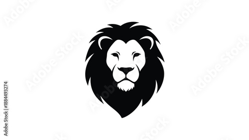 a striking black lion head illustration powerful and regal silhouette