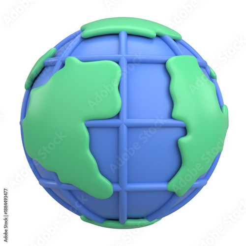 Bilde på lerret 3D globe. 3D earth. 3D illustration.