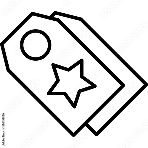 Product tag with star symbol