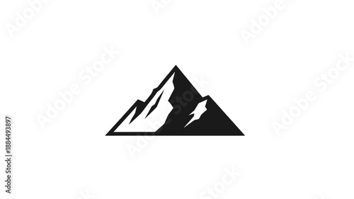 a striking black mountain peak design with a lightning bolt silhouette