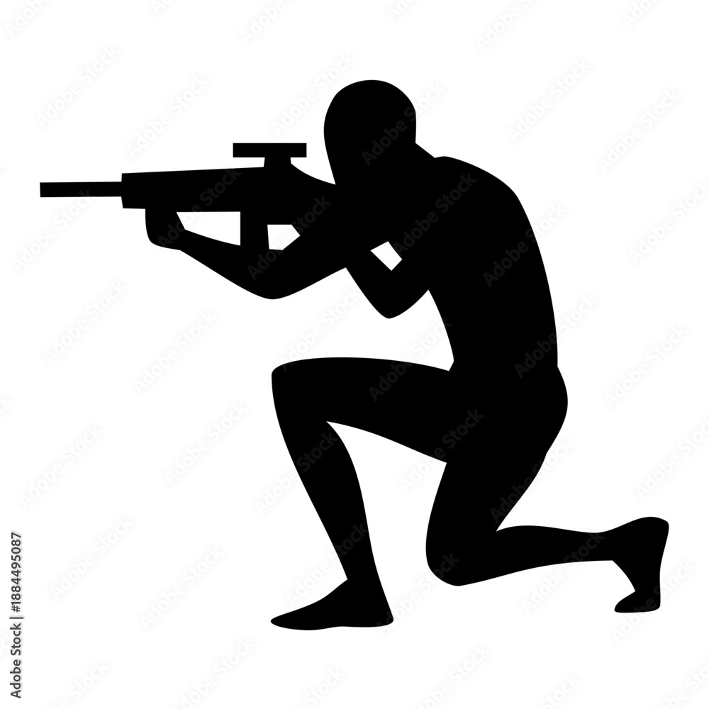 Obraz premium Sniper silhouette icon. Vector image
