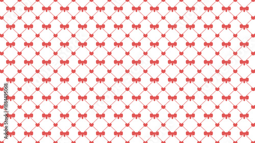 Red bow pattern background Vector