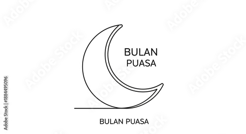 Crescent Moon Symbol for Ramadan Illustration.