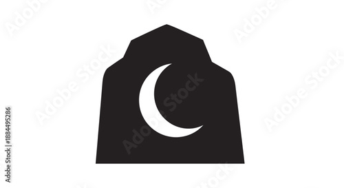 Crescent Moon Symbol in Dome Shape.