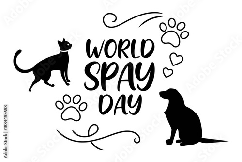 World Spay Day Vector Illustration, Animal Welfare and Veterinary Care Awareness Graphic