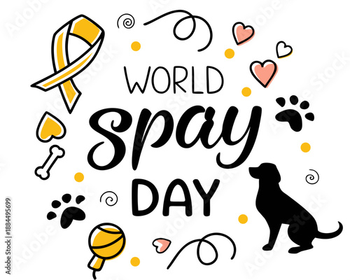 World Spay Day Vector Graphic, Spaying and Neutering Campaign for Dogs and Cats Concept