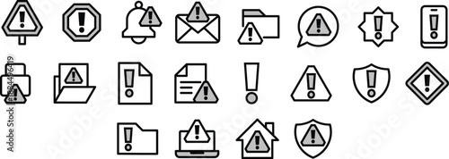 Group Icon Vector Set Warning sign for Website, UI UX, and Digital Content