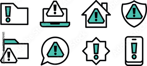 Icon Vector Set inform, alarm, ban, alerting for Website, UI UX, and Digital Content