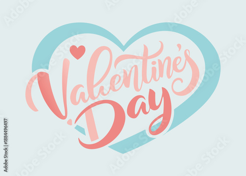valentines day lettering with heart shape for festive greetings