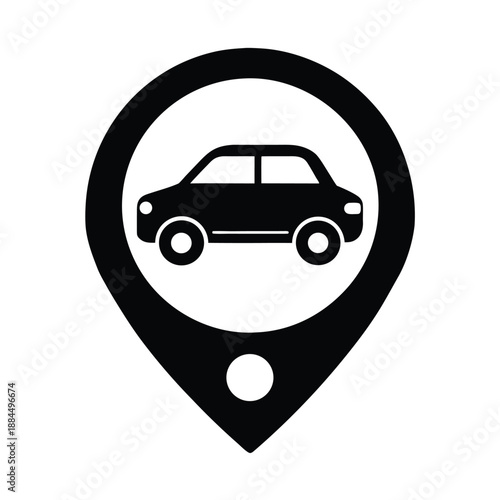 Ride Sharing App Car Pin Icon