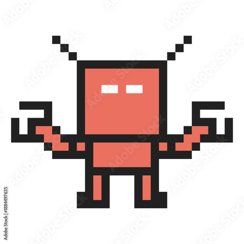 Robot or robotic ai humanoid bot business enginner automation with cartoon,toy,artificial intelligence,pixel,8bit,cute,pastel,colorful.