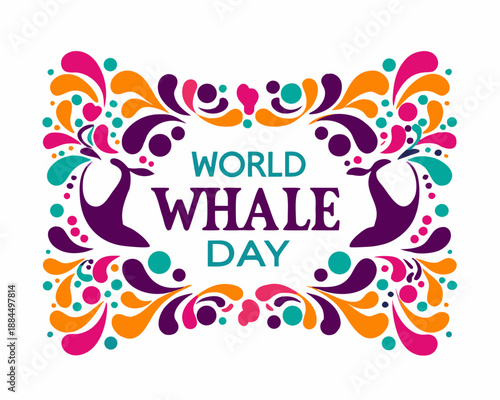 World Whale Day Vector Illustration, Ocean Conservation and Whale Awareness Design