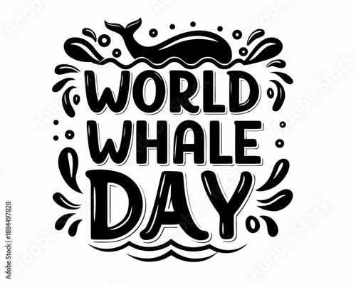 World Whale Day Vector Illustration, Whale Species and Ocean Preservation Graphic