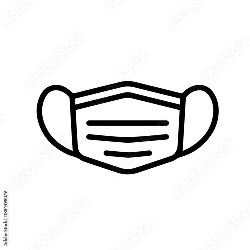Face Mask Icon Vector | Black and white face mask icon