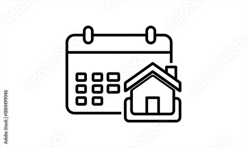 Calendar and house icon representing home scheduling or property management.