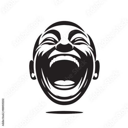 Black laughter Silhouette Vector, High Quality Illustration on White Background