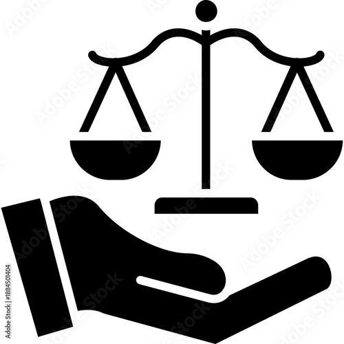 Hand holding balance scale