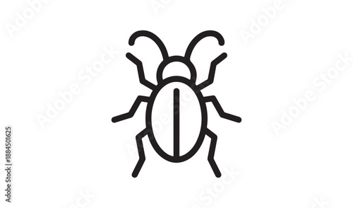 Simple insect beetle outline icon for graphic design and nature projects