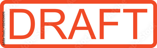 A rectangular orange draft sign on a white background viewed from the front