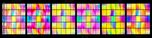 A stunning multi-panel collection of vibrant rainbow gradients, perfect for luxury branding, packaging, website headers or eye-catching advertising layouts.
