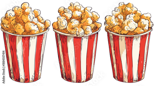 Fun and Colorful Cartoon Style Popcorn Clipart Vector Illustration for Designs