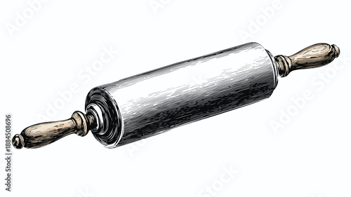 Professional Rolling Pin Clipart Vector Illustration for Culinary Art Projects