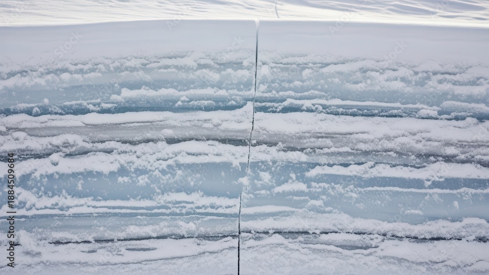 Obraz premium Textured Ice Layers in Natural Cold Environment