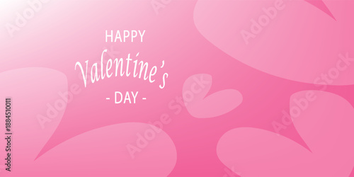 Valentines day  poster with red and pink hearts on background. Suit vfor bussines, banners