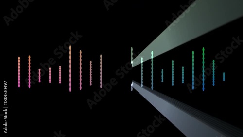  Audio pulse for audio graph.Monochrome volume audio lines, Abstract music wave, radio signal frequency and digital voice visualisation. 4K Video motion 