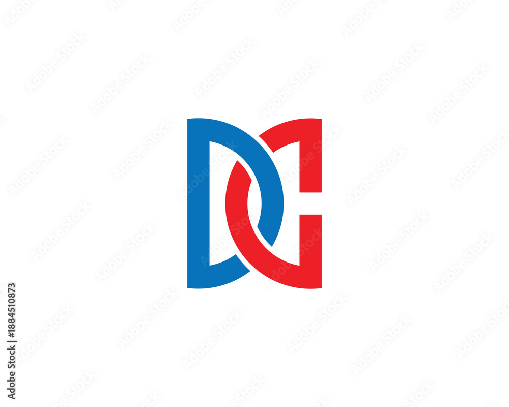 Fototapeta premium DC logo design. DC