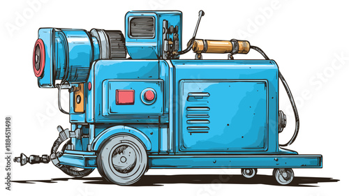 Welding Machine Cartoon Vector Illustration for Designs and Projects