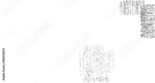 A composition of abstract gray grunge textures and patterns, including scattered dots and vertical lines, presented on a clean white background for versatile use and visual impact