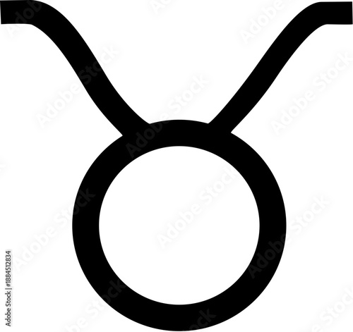 Black taurus zodiac sign on a white background. Suitable for horoscope websites, astrology blogs, graphic design projects, and social media posts.