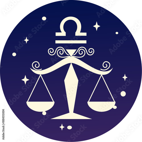 Symbol of libra zodiac sign in astrology. Suitable for horoscope websites, tarot readings, astrological content, and zodiacrelated designs.